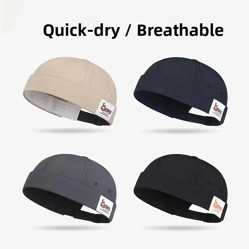 Unisex Street Style round Top Hat No Brim Hip Hop Cap Spring Summer Fashionable Versatile Cap for Men And Women