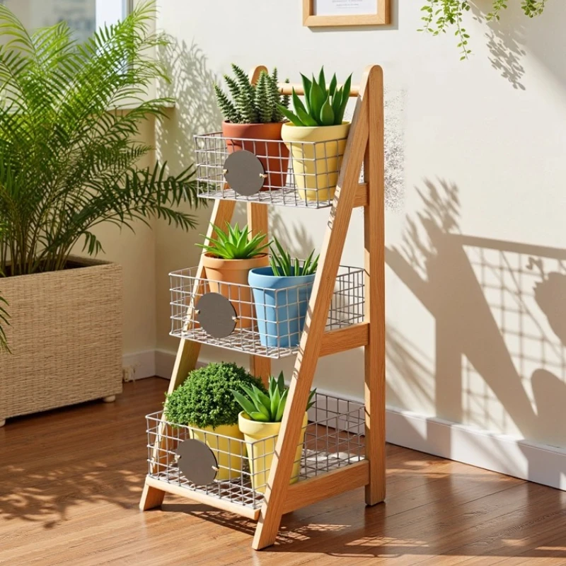 

‌ Современная минималистичная деревянная подставка для растений, многоуровневая садовая подставка для цветов, складная стойка для выставки товаров на балконе, креативная полка для домашнего декора