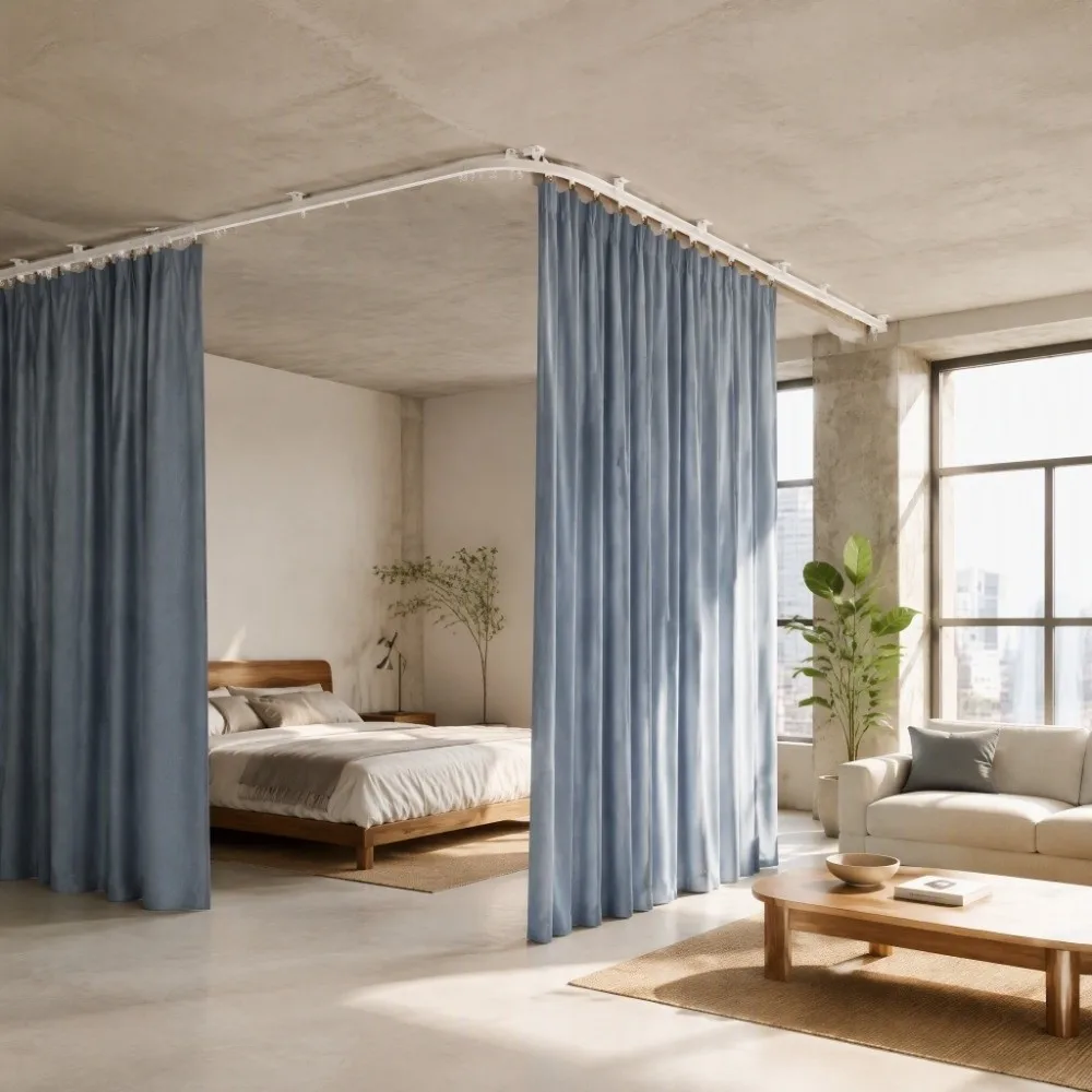 Flexible Material Flexible Curtain Track Silent Track Self Adhesive Bendable Curtain Track Without Punching