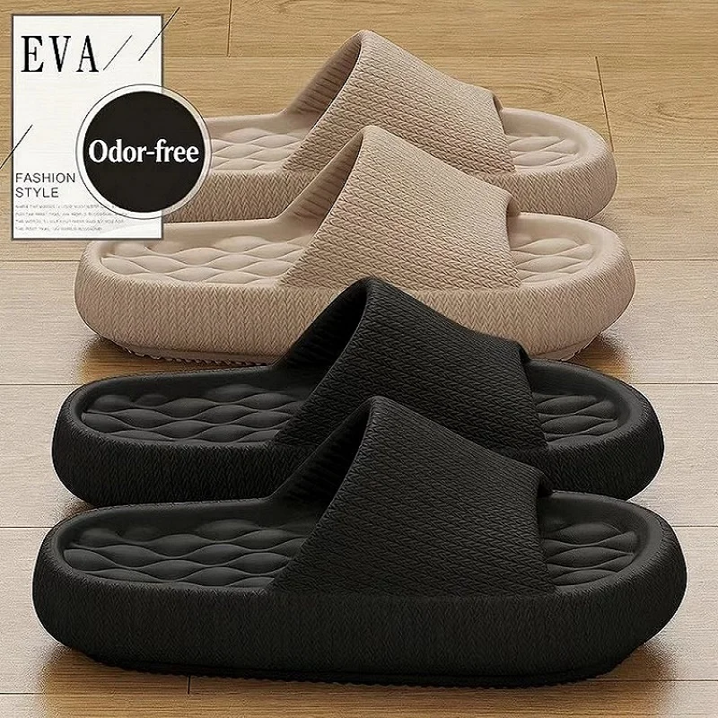 

Couple Sandals and Slippers Women's Summer New Thick-soled Pillow Slippers Eva Soft-soled Cotton Slippers for Home Use.