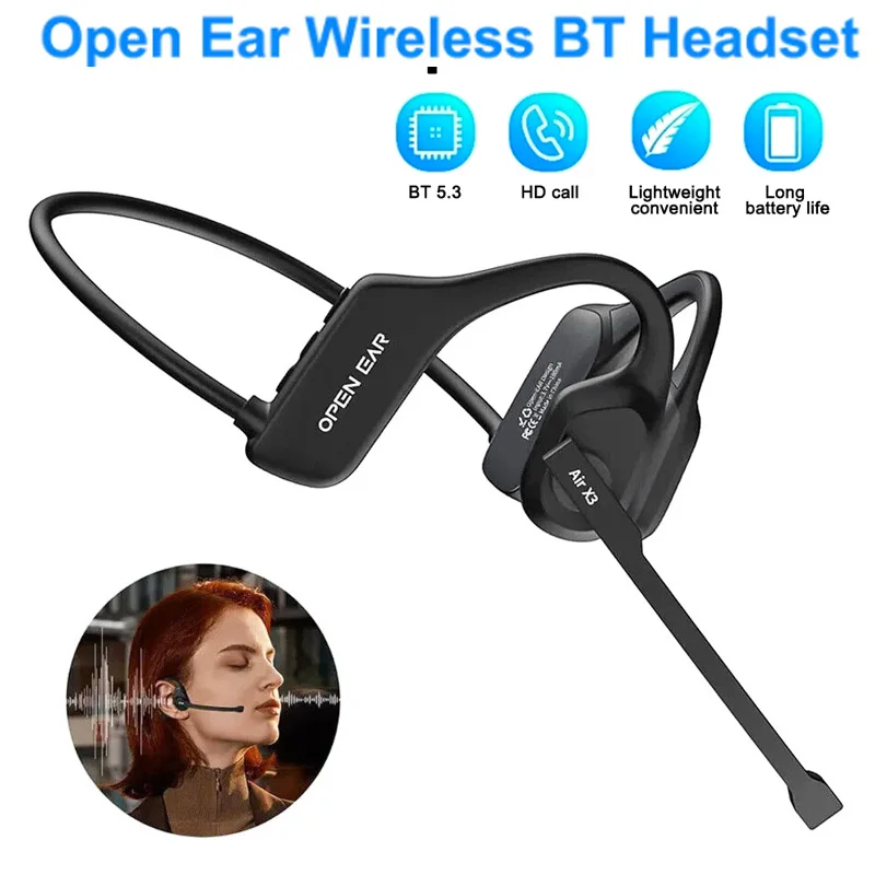 

Wireless Bluetooth Headsets with Microphone Noise Cancelling Handsfree Business Headset For Cell Phones Business Call Center