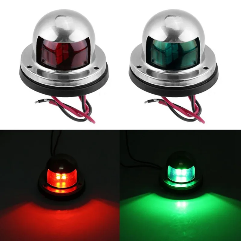 

1Pcs SU304 Boat Navigation Light 12V Marine Yacht Starboard And Port Green&Red Waterproof LED Stainless Steel