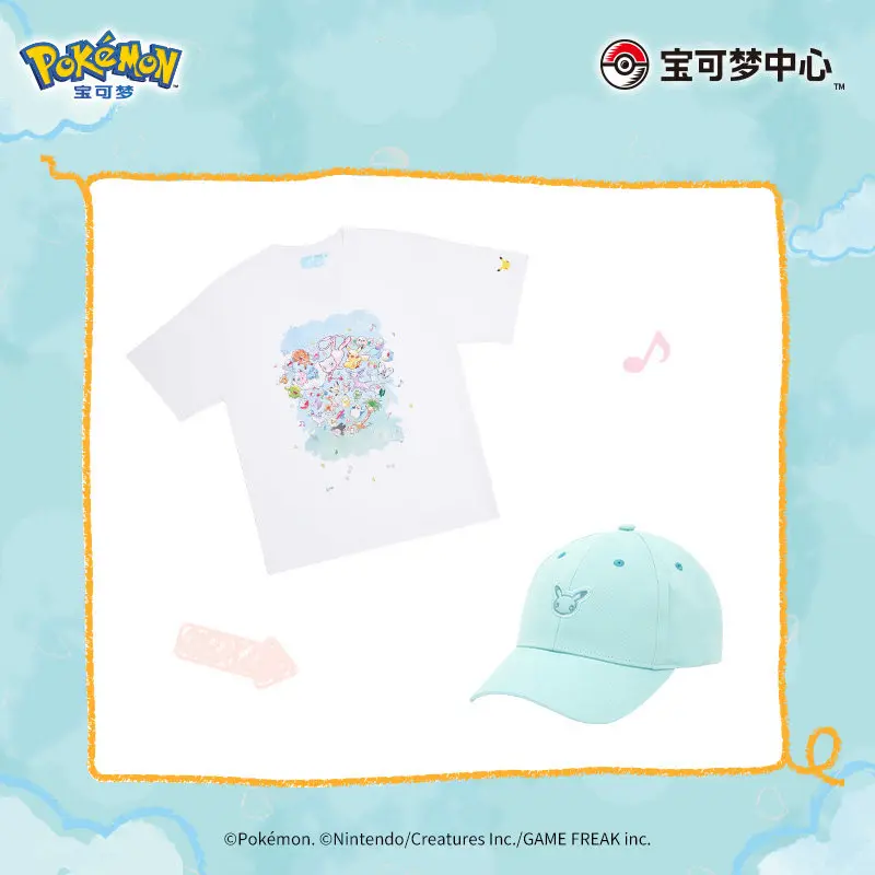 New Genuine PokéMon “Joyful Daytime” Collection T-Shirt Cap Shoulder Bag Ita-Bag Anime Apparel Accessories Official Merchandise - view 3
