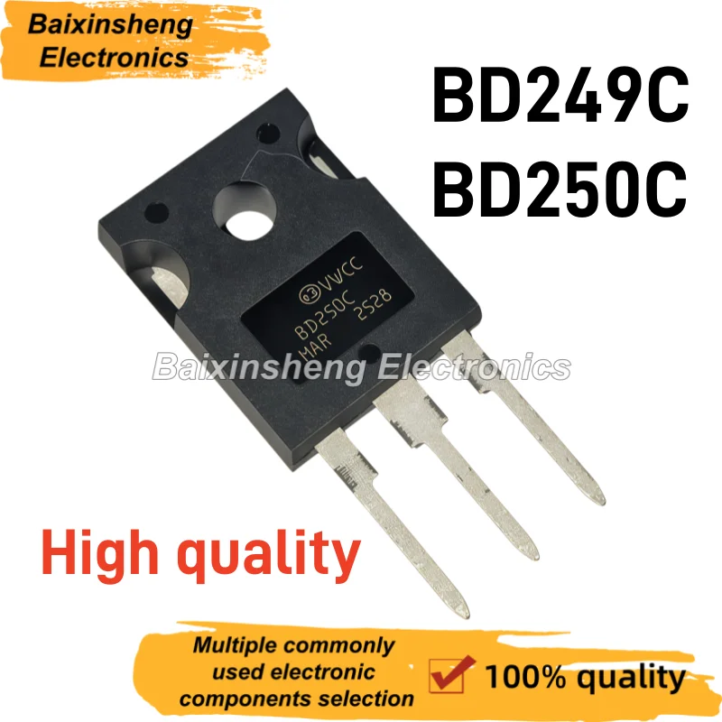 10PCS New BD249C BD250C TO‑247 NPN PNP Power Transistor Audio Amplifier Switch Electronic Components