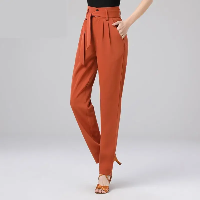 

Latin Dance Pants Dance Suit Women New Bottom High Waist Women's Black Performance Line Costume Dance wear Bottoms Modern Use