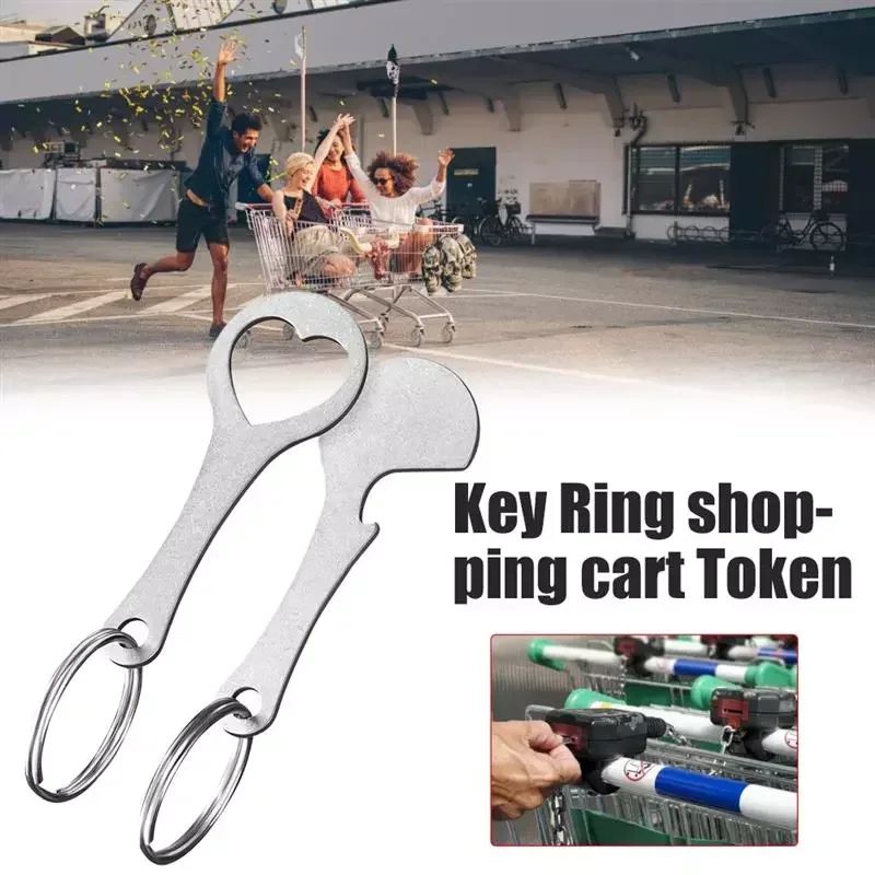 2PCS Shopping Trolley Tokens Coins For Supermarket Cart Shopping Cart Key Chains Cart Coin