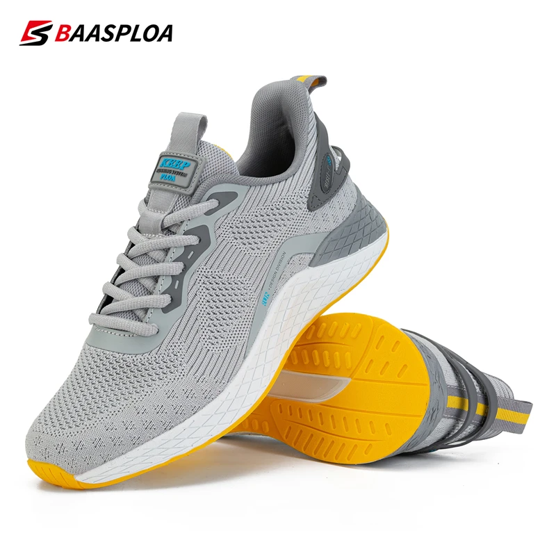 Baasploa Men's Sports Shoes New Outdoor Fashion Breathable Lace-up Sneakers Male Casual Lightweight Non-Slip Running Shoes