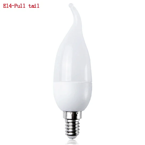 LED Candle Bulb SMD E14 E27 3W Chandelier Light Energy Saving Lamp Spotlight Home Deco