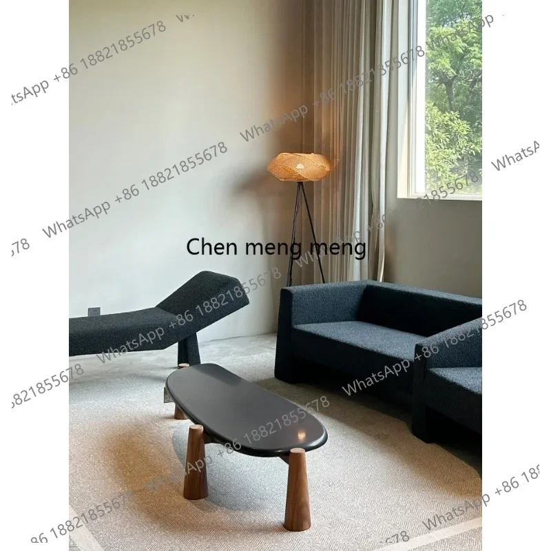 AB03 Coffee table, irregular long tea table simple modern log retro black