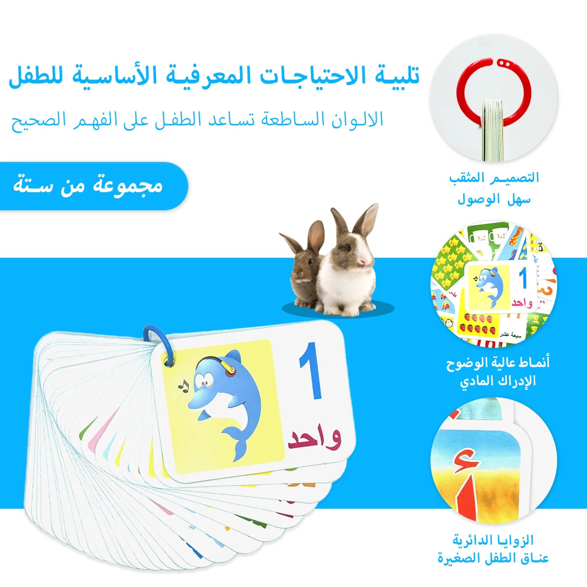 

Popular Kids' Learning Tool: Arabic Flash Cards with Animals & Numbers, Early Education Must - Have