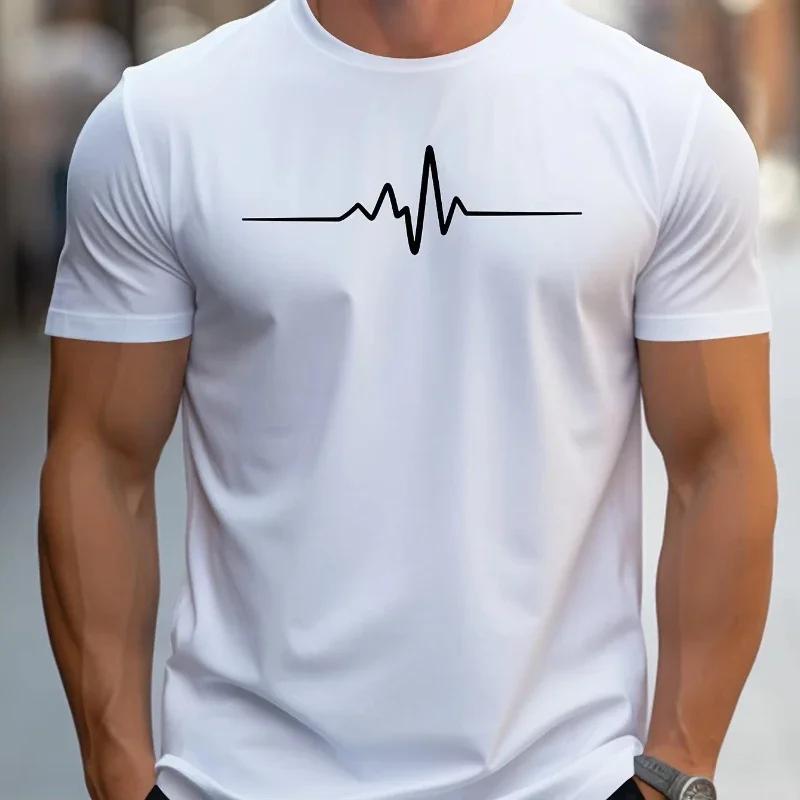 

Summer Show Men's Casual Loose Version Alphabet Printing Crew Neck Short Sleeve T-Shirt Top Men's Slimming Fashion Style