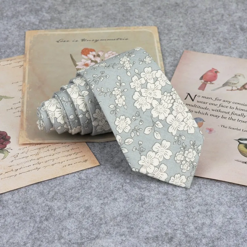 Krawatte mit Blumendruck für Männer und Frauen, schmale Krawatte für Hochzeit, lässige Herrenkrawatten, klassische Fischente, Anzüge, schmale Krawatten, Krawatte – Detail 26
