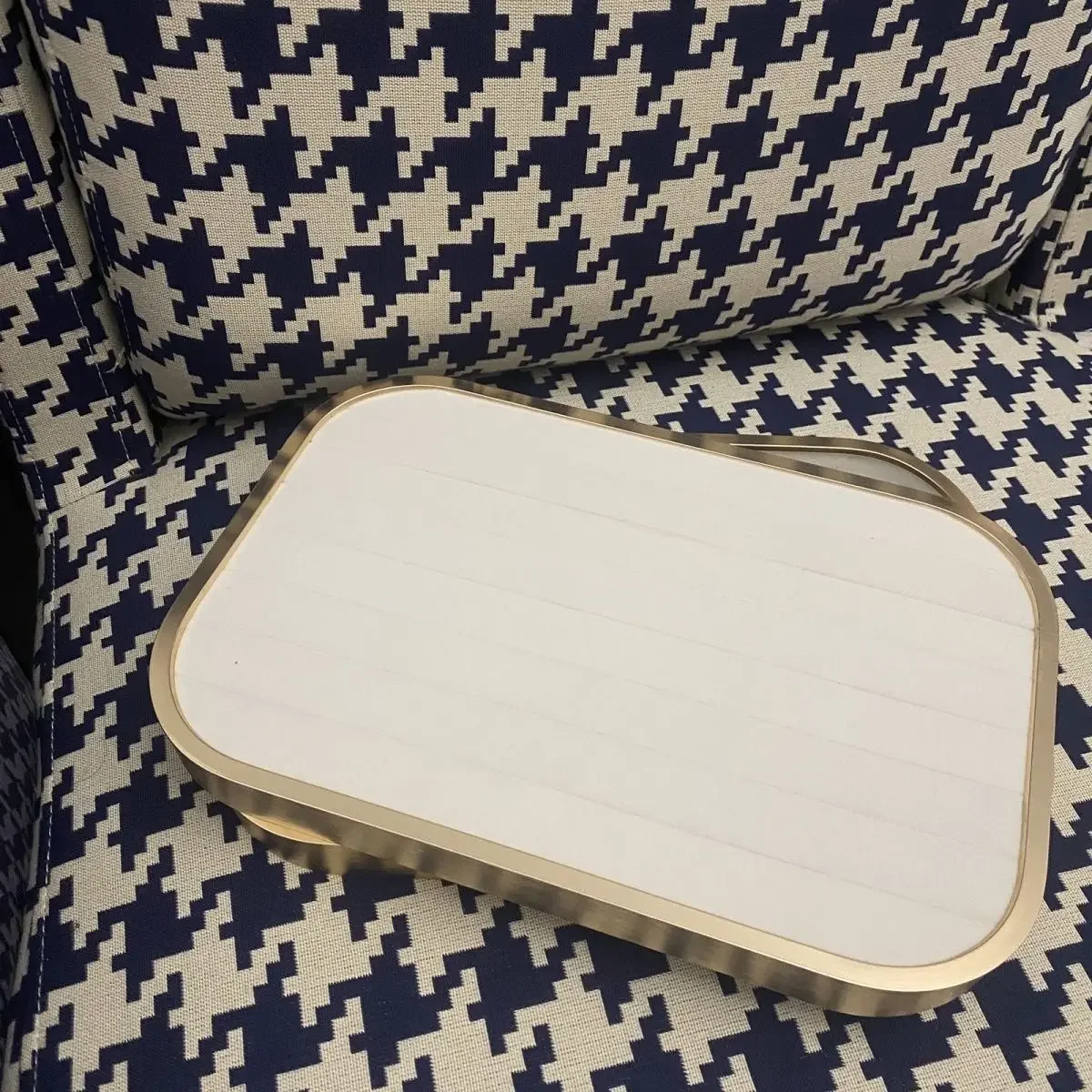 Pearl White Metal Jewelry Display Tray - Minimalist & Elegant For Rings, Necklaces & Bracelets - view 2