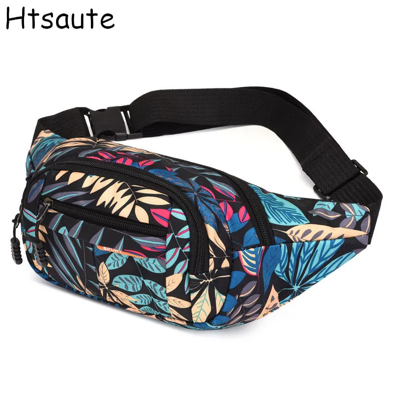 

Women Chest Crossbody Bags Fashion Nylon Leaves Printed Single Shoulder Bag Messenger Bags Pack for Travel Wallet Waist Pack