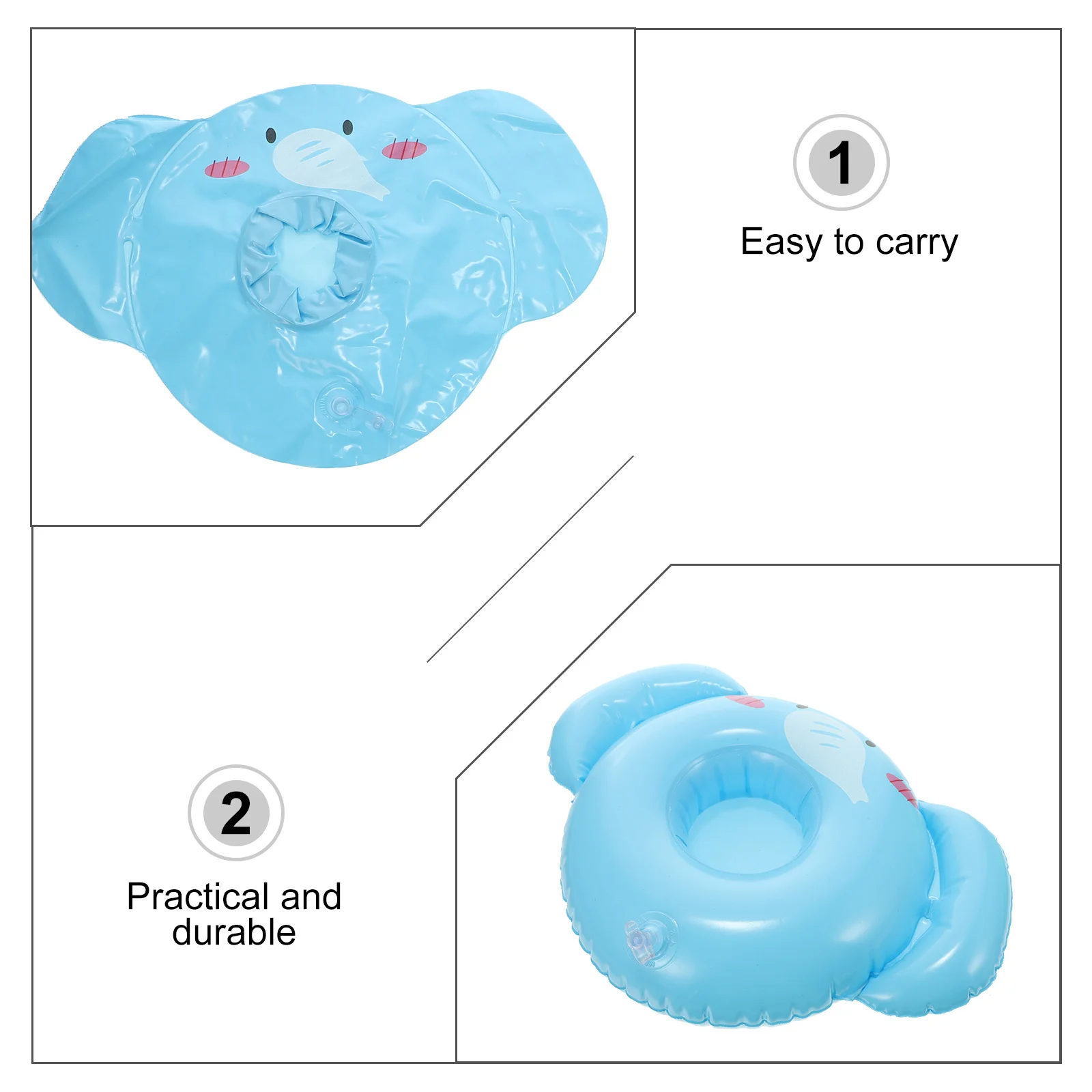 6 قطع حامل أكواب قابل للنفخ من مادة PVC الممتازة على شكل حيوان للمشروبات العائمة لحمام السباحة والشاطئ والسباحة المائية #6