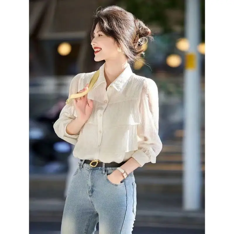 

Long Sleeve Shirts Womens Cotton Oversized Button Down Tops Slim Fit Gothic Emo Aesthetic Harajuku Party Chic Clubwear Spring