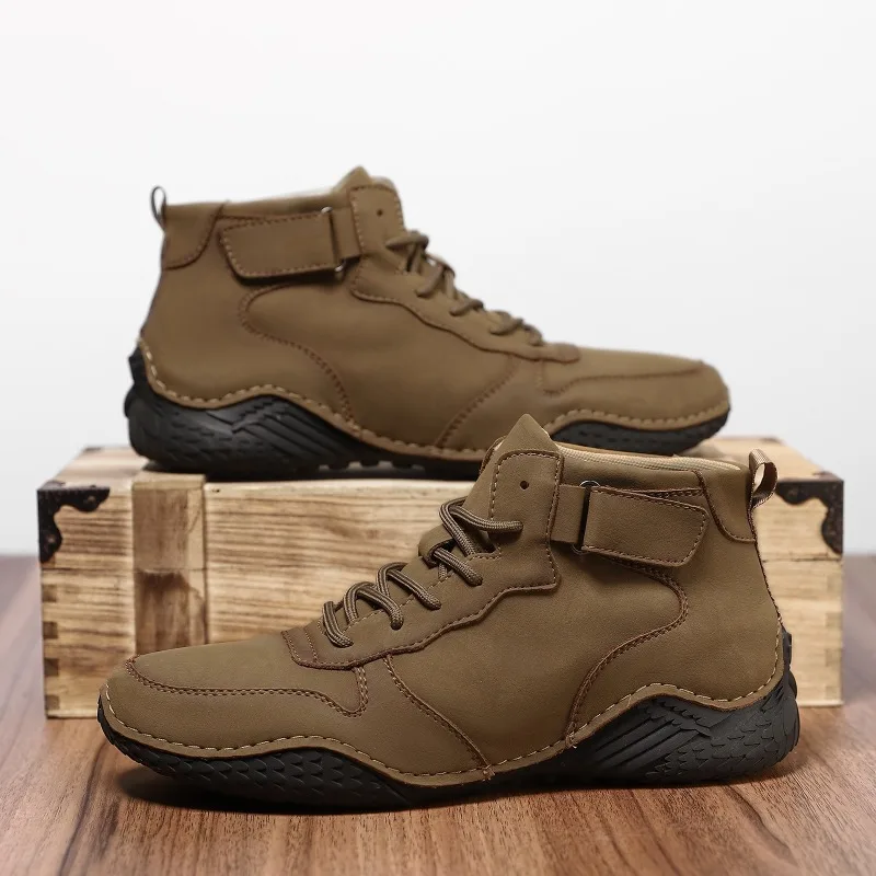 

Casual Shoes Autumn Ankle Boots for Men Men's Elastic Laces Sneakers Flat Footwear Fashion Cozy Soft Wear-resistant Anti-slip