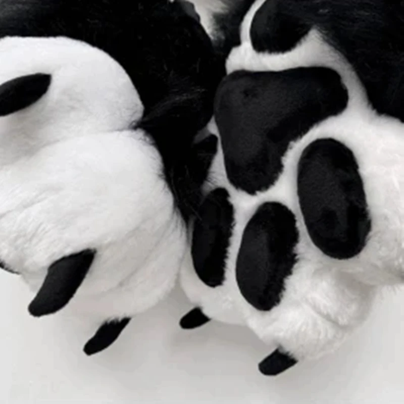 Nowy Czarno-Biały Strój Fursuit Zwierzęcia Cosplay Pazury Zwierzęce Nakładki na Dłonie i Stopy Akcesoria do Kostiumu Szyte na Miarę — zdjęcie 5