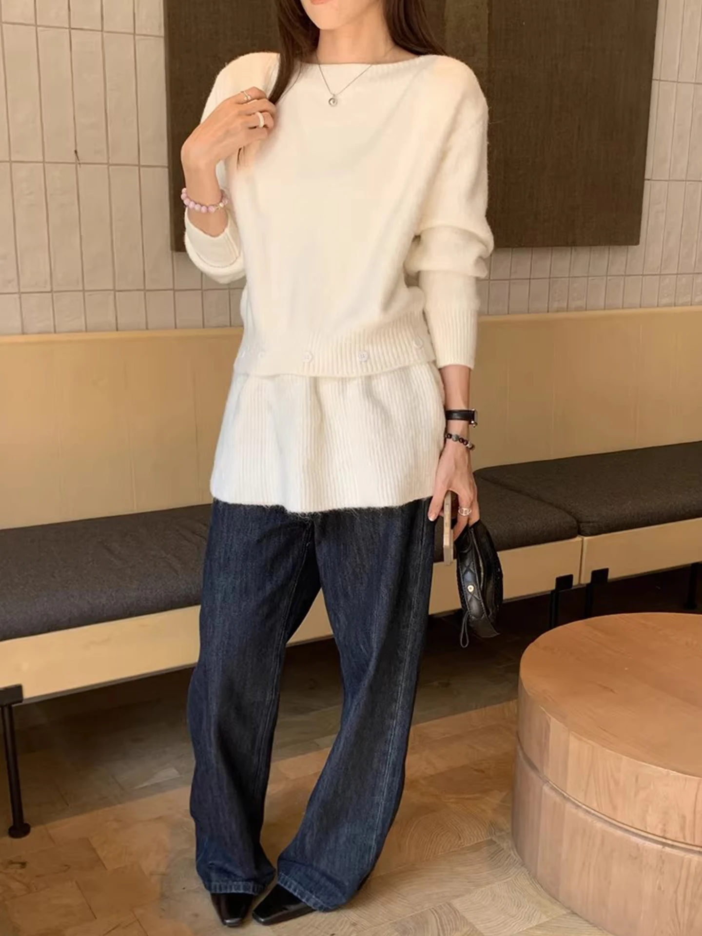 سترة نسائية محبوكة ناعمة ومريحة مع تصميم بحاشية قابلة للفصل وصلت حديثًا لون نقي ومتعددة الاستخدامات ملابس تريكو غير رسمية للتنقل... #5