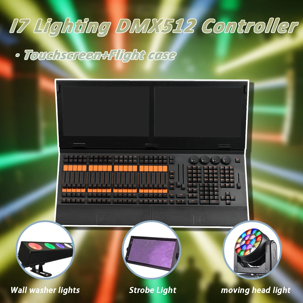 

Professional Intel i7 Lighting DMX512 Controller Dual Display With Flight Case Suitable For Stage Lighting Performance Nightclub