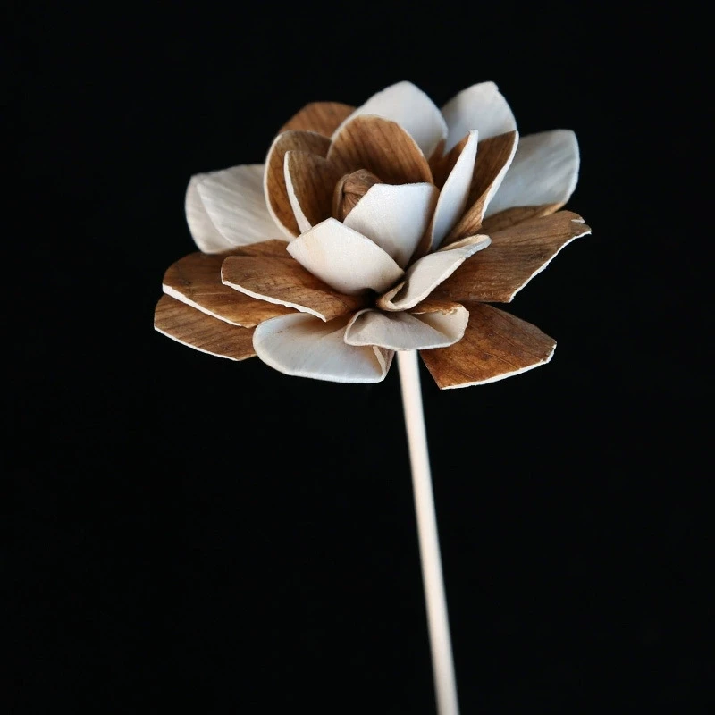 Bestseller 1Pc Dahlia Sola Flower & 5Pcs Fiber Diffuser Sticks - Flameless Oil Refill for Home Office Bedroom Decor