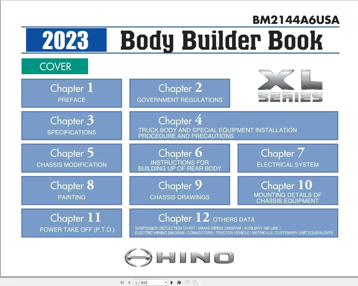 HINO Truck 300 500 700 Series, ML,M,XL Series Full Package Workshop Manual DVD 2022