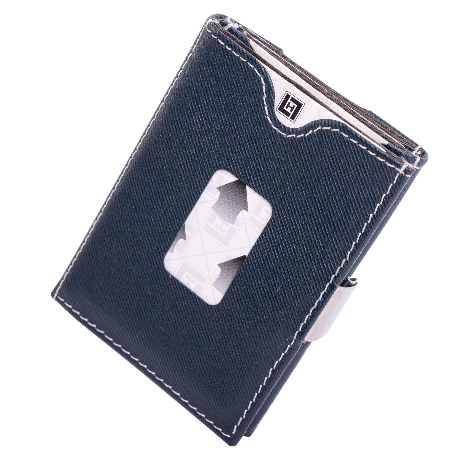 llh MIW 424 Dompet Mini Lipat Dua Kulit Pria dengan Perlindungan RFID Merah Kaya, Merah, Satu Ukuran, Kontemporer