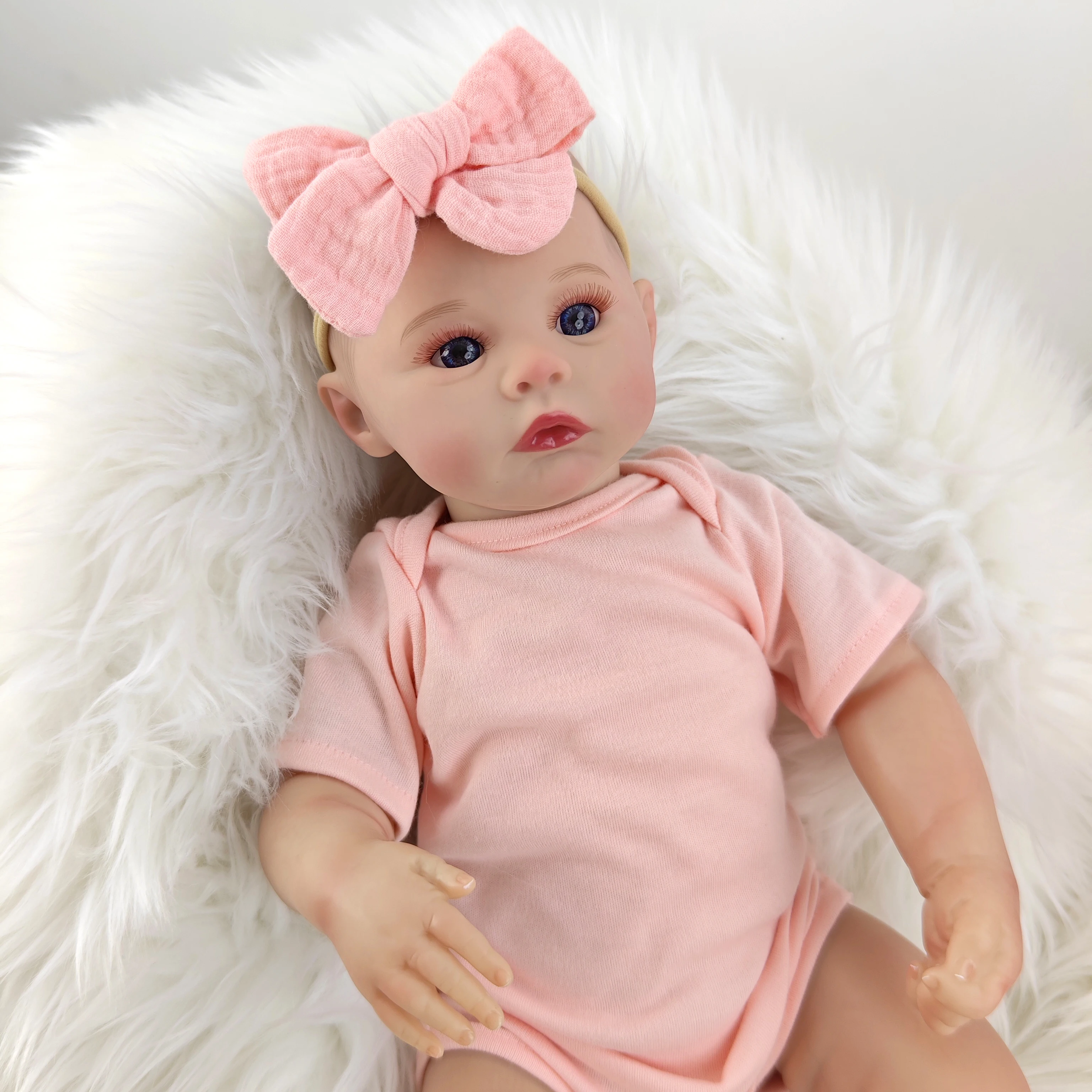 18 Inch 46 Cm 3D Huid Zachte Doek Lichaam Meisje Reborn Babypop Met Geschilderd Levensecht Haar Baby Reborn Speelgoed kinderen