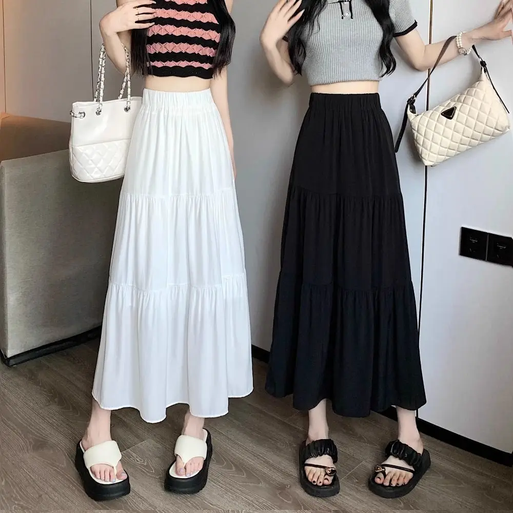 

Fashion Tiered Long Skirt A-Line Elastic Waist Maxi Skirt Flowy Pleated Boho Skirt 2024