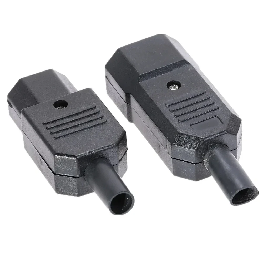 IEC320 C14 C13 Socket Female Male Electrical Outlet Jack Inlet Plug Connector Rewirable Cable Wire Connector Power Mount Adapter