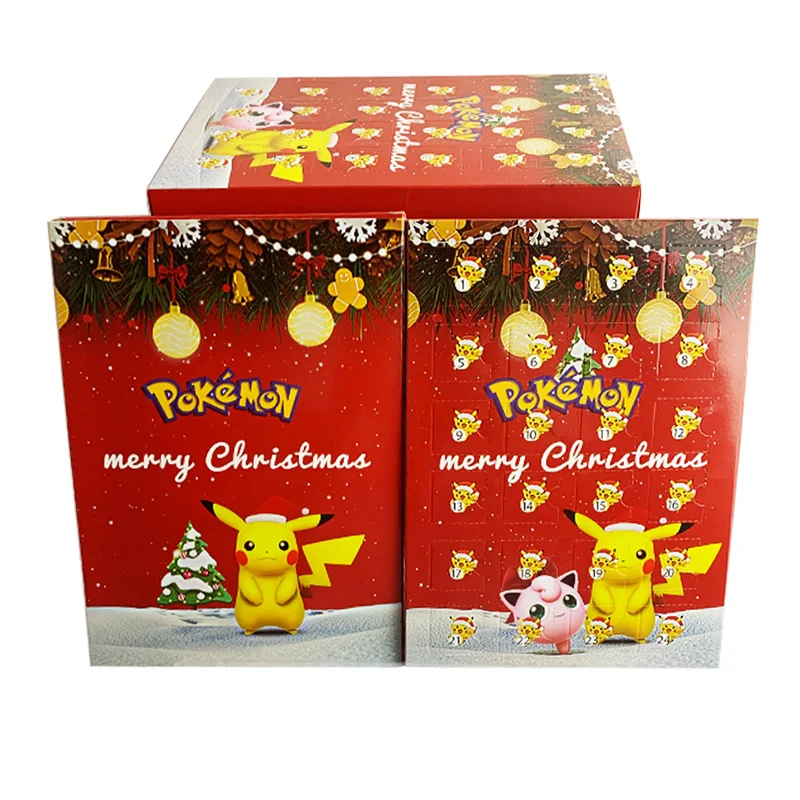 In Stock 24Pcs Set Pokemon Figure Christmas Halloween Advent Calendar Xmas Gift Kawaii Pikachu Anime Action PVC Model Kids Toy