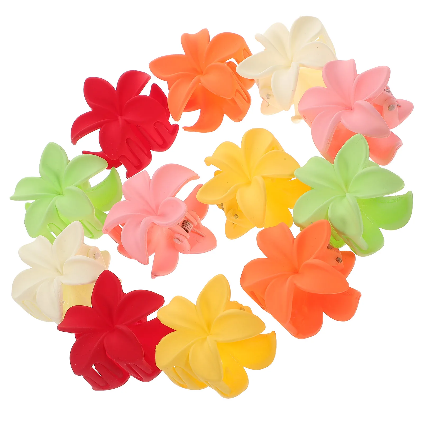 

12pcs Flower Clips Claw Flower Claw Clips For Hair for Thick Hair Styling Weddings Beach MultiColor Elegant Accessories