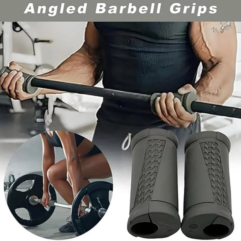 Angled Barbell Grip Dumbbell Grips Ergonomic Rotating Handle for Weightlifting Improve Wrist Alignment for Home Gym Arm Training