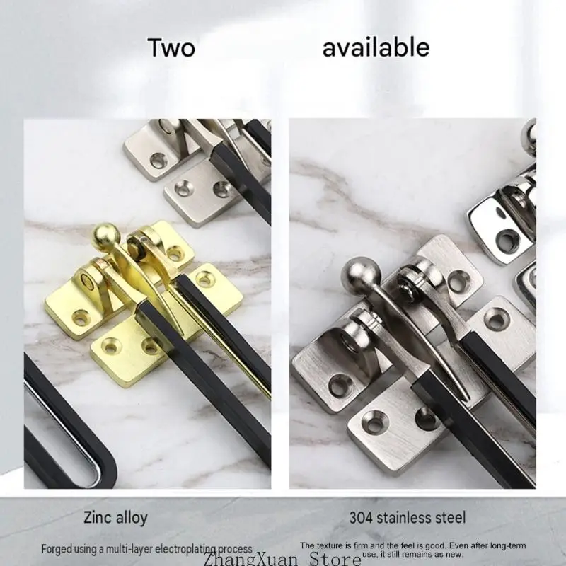 Wohnungstürschutzriegel Home Security Türschlossriegel für Privatsphäre Innenbereich 3XUF – Detail 4