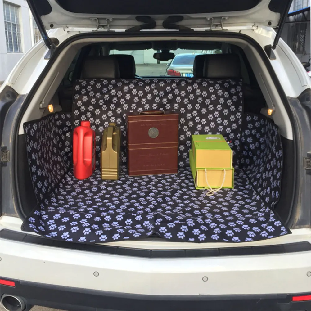 

Dog Car Trunk Mat Waterproof Pet Back Seat Cover Cushion Adjustable Buckle Design for Safe Travel in Cars Suvs Trucks