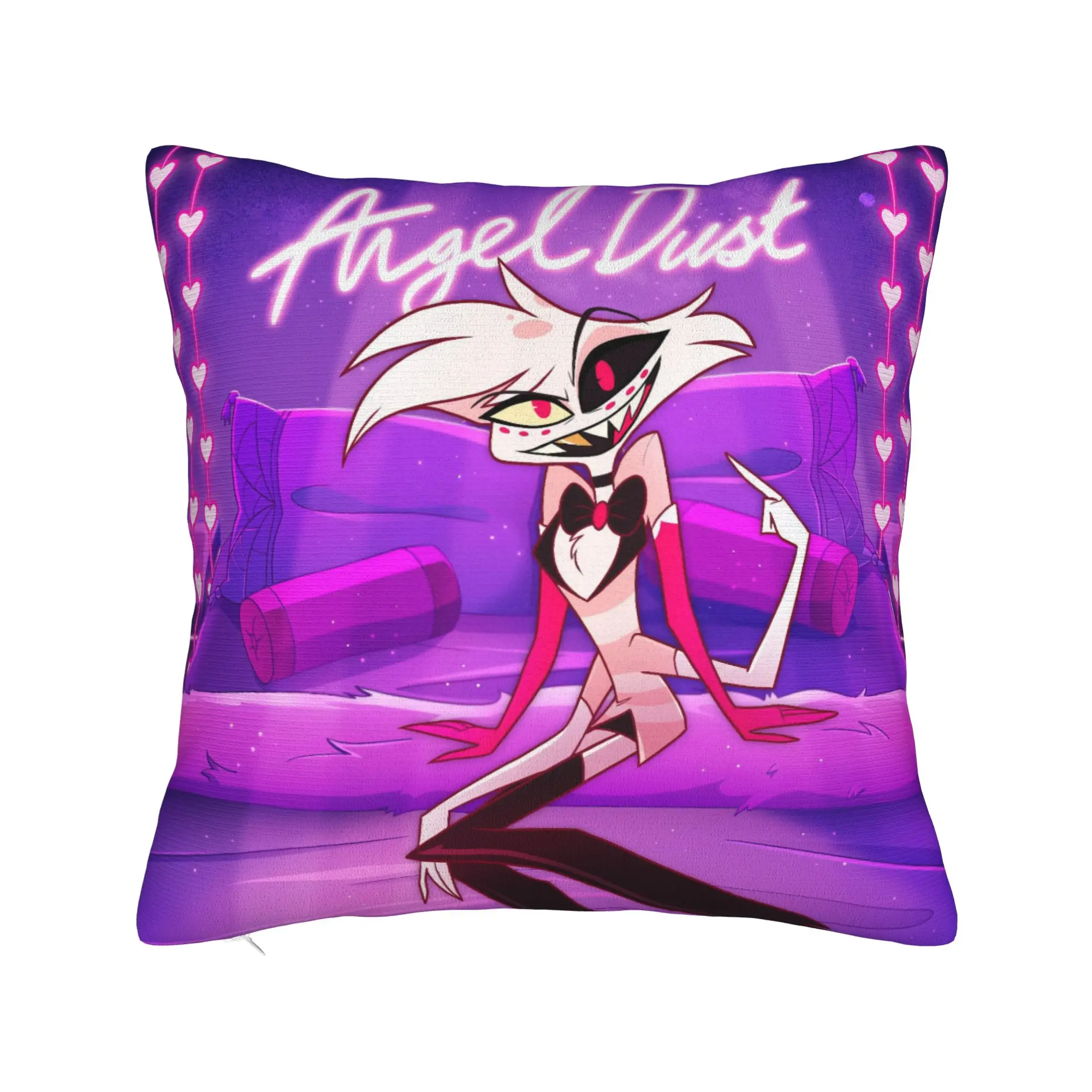 Cartoon Hazbins Hotels  Angel Dusts Pillowcase Double-sided Printing Cushion Cover Decorations  Pillow Case Cover Home Zipper