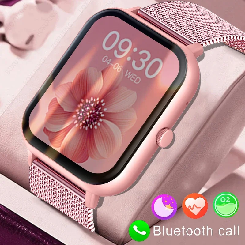 2024 Call Smart Watch Women Custom Dial Smartwatch for Android IOS Waterproof Bluetooth Music Watches Full Touch Bracelet Clock