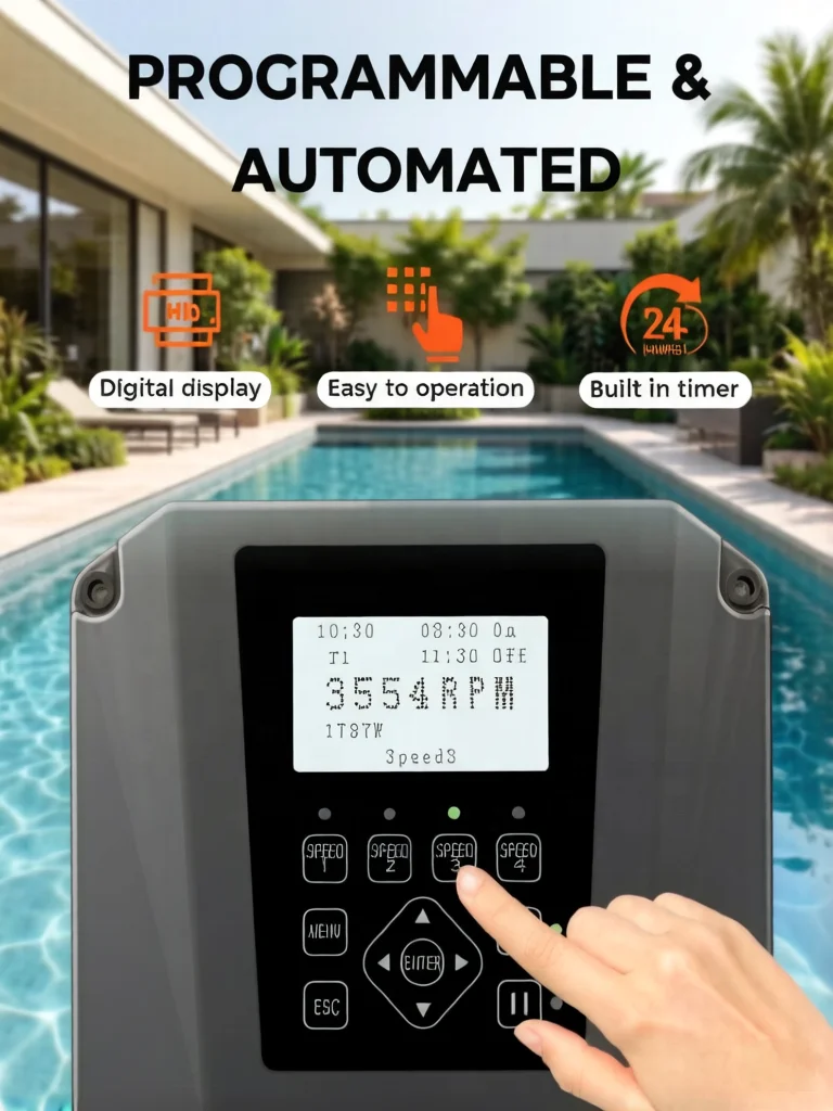 Programmable Variable Speed Bomba De Piscina With Pre-Filter Commercial Spa Household Endless Pool Pompe Pour Piscine Pool Pump