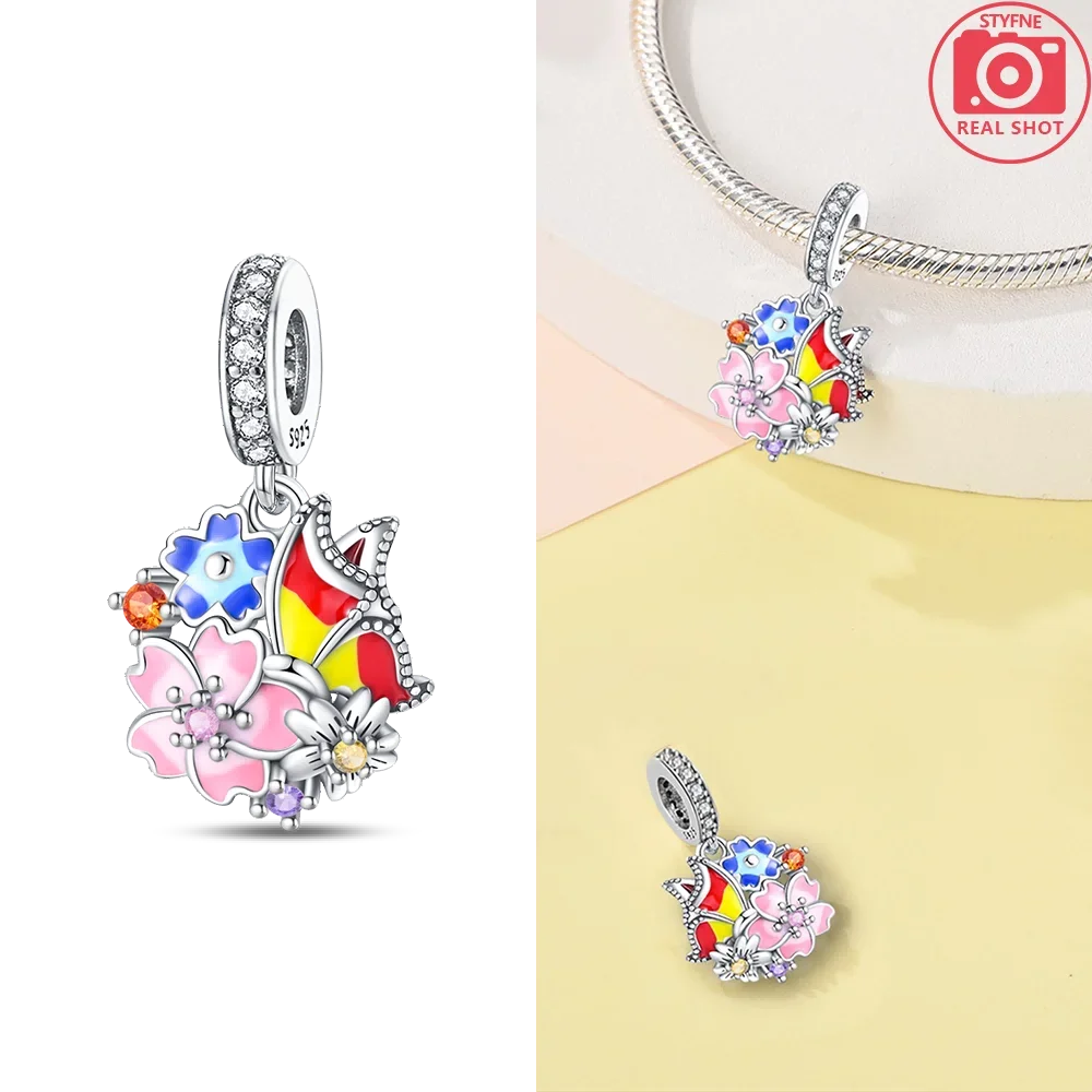Nightglow Star Moon Silver Charms Beads, DIY Gift