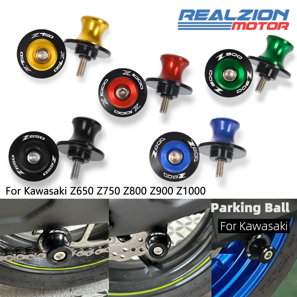 

REALZION Z900 Motorcycle Parking Ball 8MM Frame Stands Screws Swingarm Spools Sliders For Kawasaki Z800 Z1000 Parking Nail