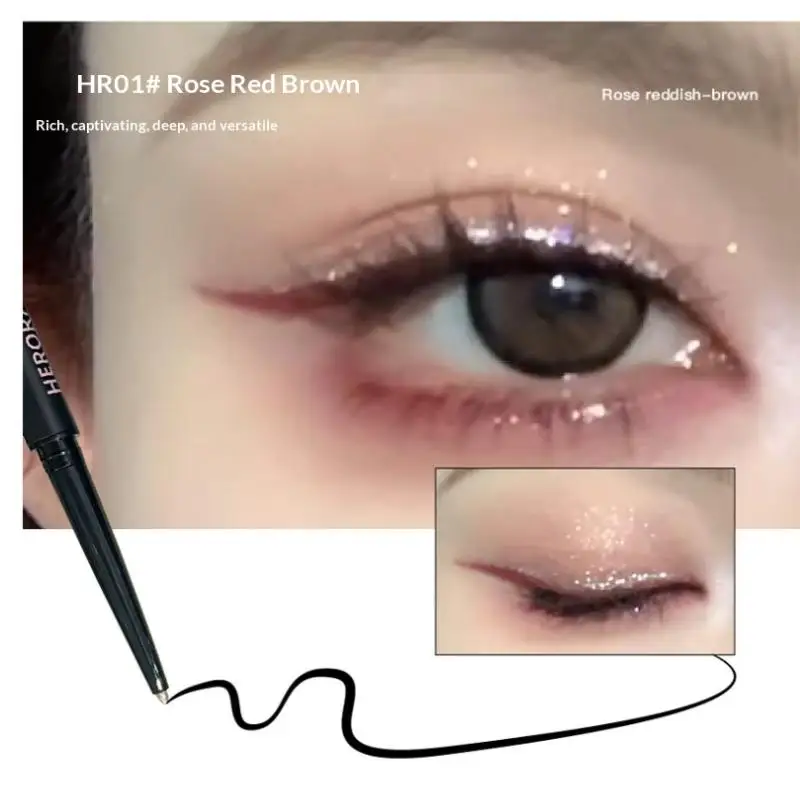HERORANGE-lápiz delineador de ojos en Gel, lápiz delineador de ojos mate ultrafino, fácil de usar, cosméticos de maquillaje de ojos, resistente al agua, de larga duración