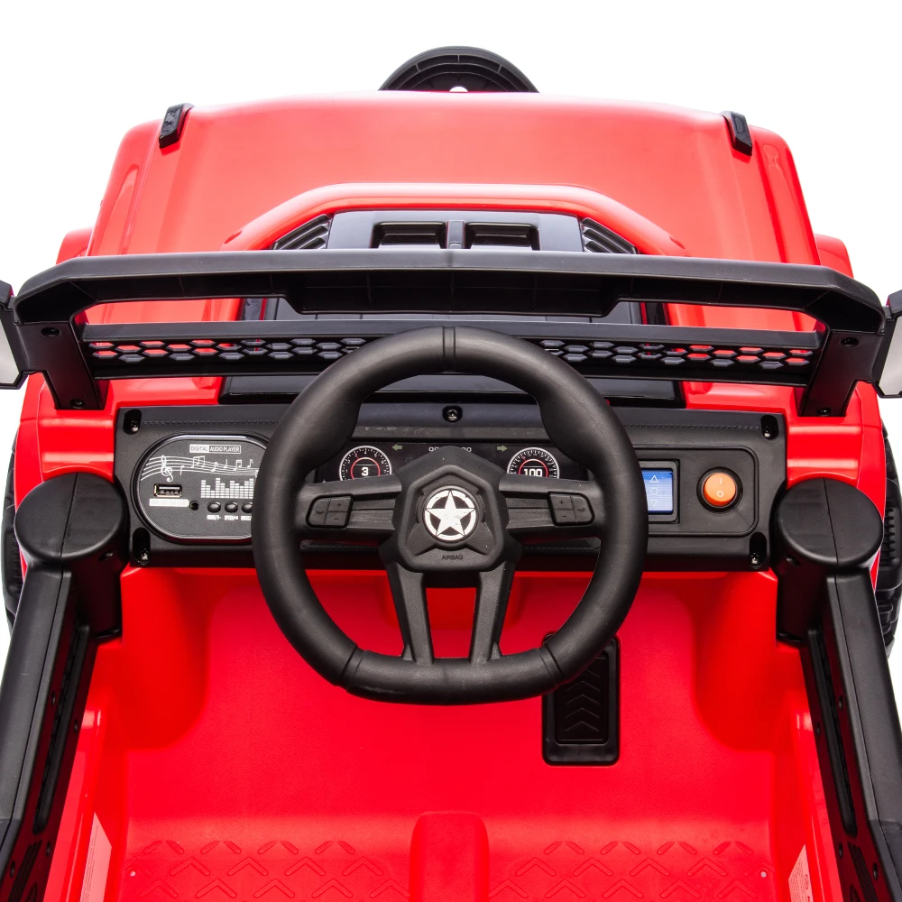 Camión eléctrico de 6 ruedas para niños de 12 V con control de padres, cuatro motores, arranque lento para niños de 3 a 5 años, regalos de cumpleaños y Navidad