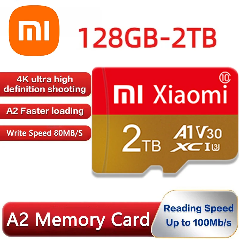 Xiaomi-tarjeta Micro TF SD Clase 10 de 1TB, 100% GB, 256GB, 512GB, hasta 30 MB/s, tarjeta de memoria Flash para teléfono y tableta, novedad de 128