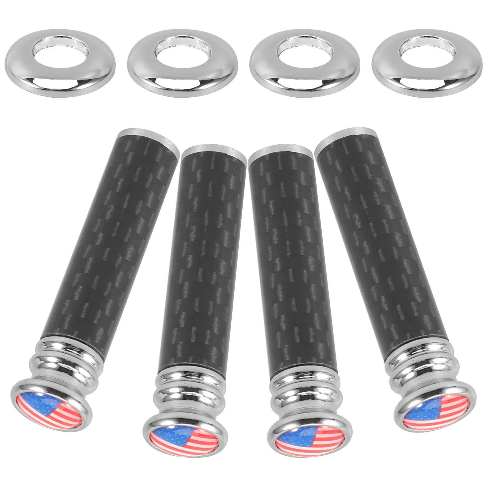 

4 Pcs Carbon Fiber Door Handle Automotive Lock Knobs Accessories Pull Panel Modification