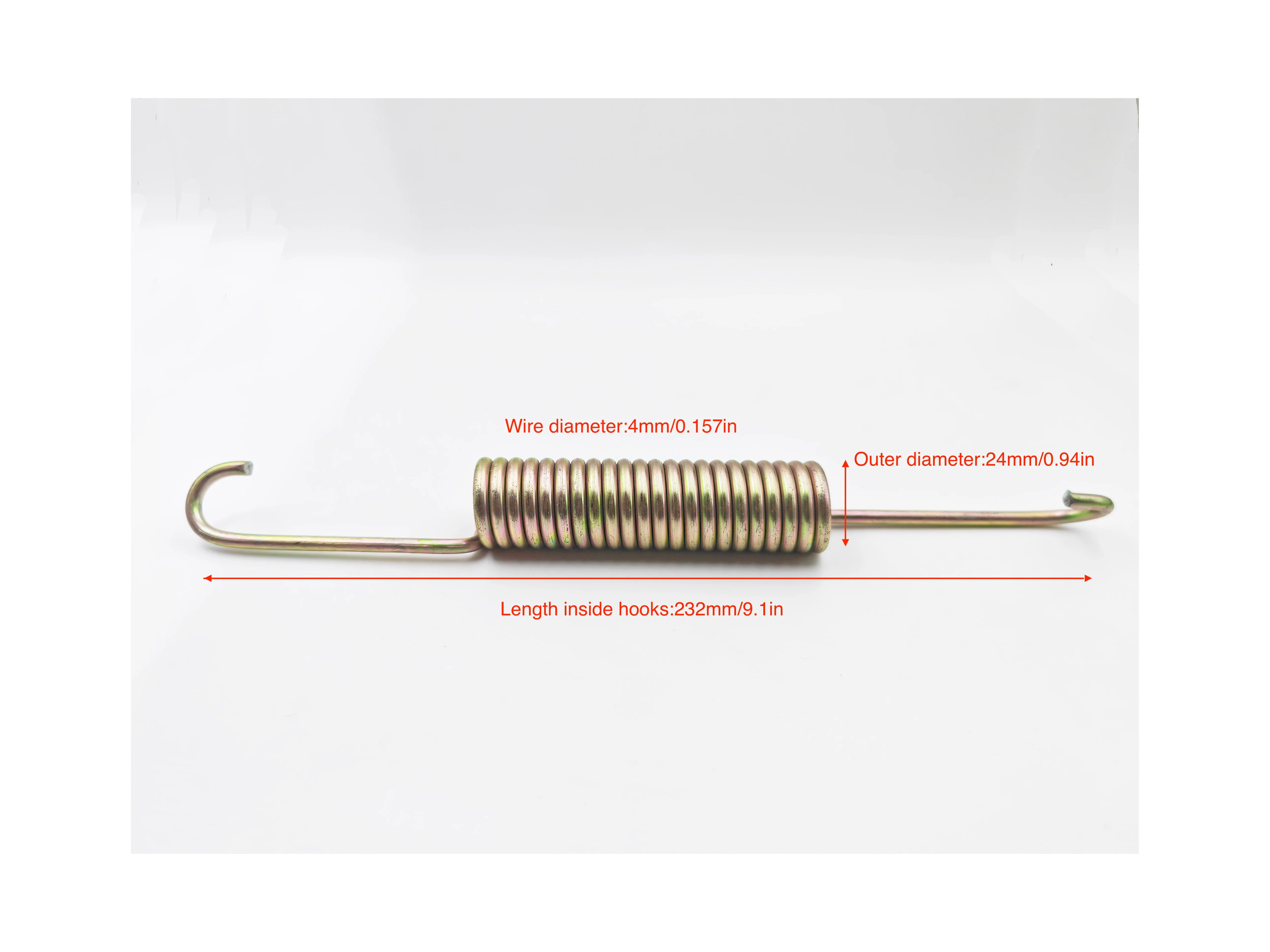 1PC Zinc-plated Long extension spring 232mm for Garage Door and Machinery 4mm*24mm*232mm