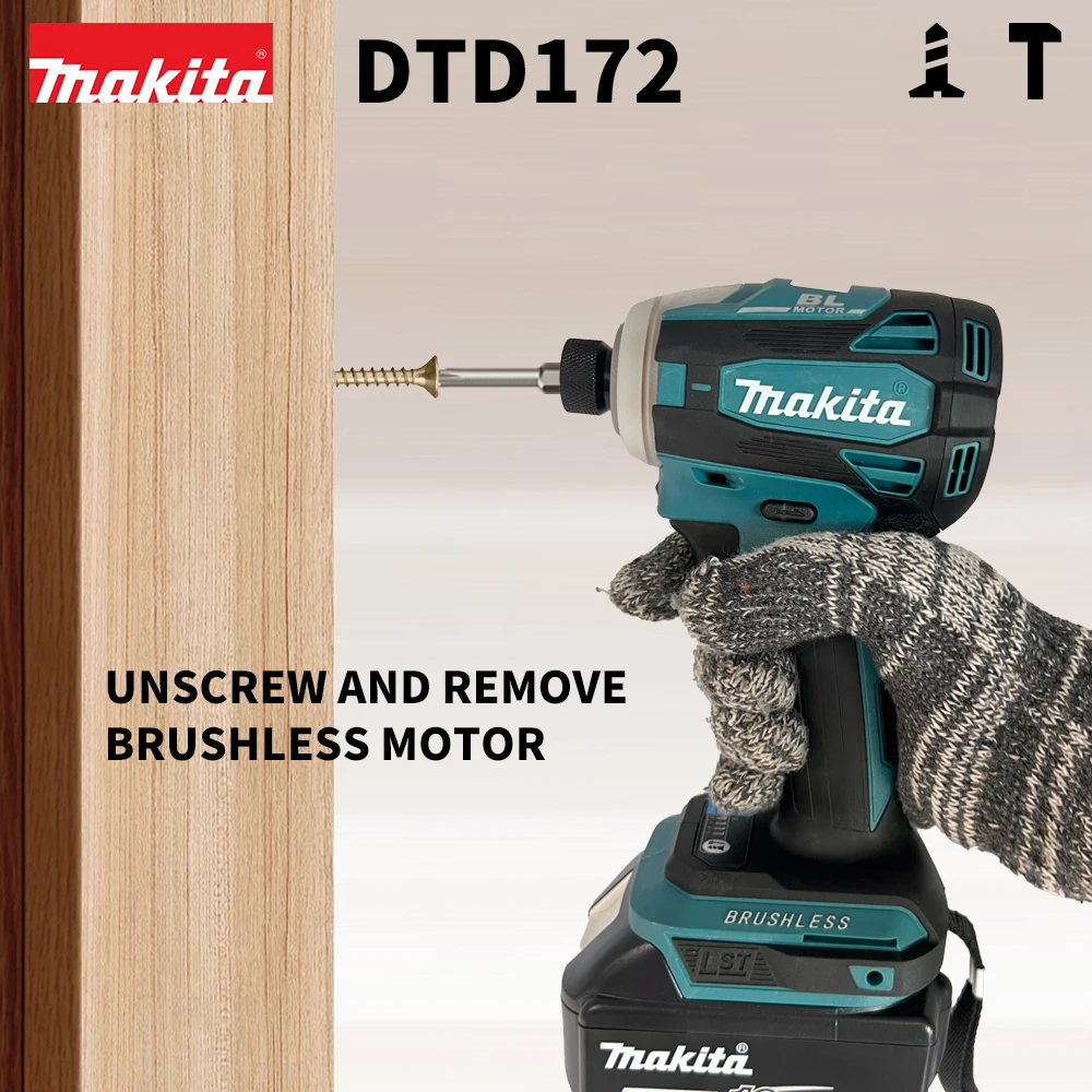 Makita dtd172 chave de fenda elétrica sem escova multifuncional furadeira de impacto recarregável ferramentas elétricas portáteis domésticas