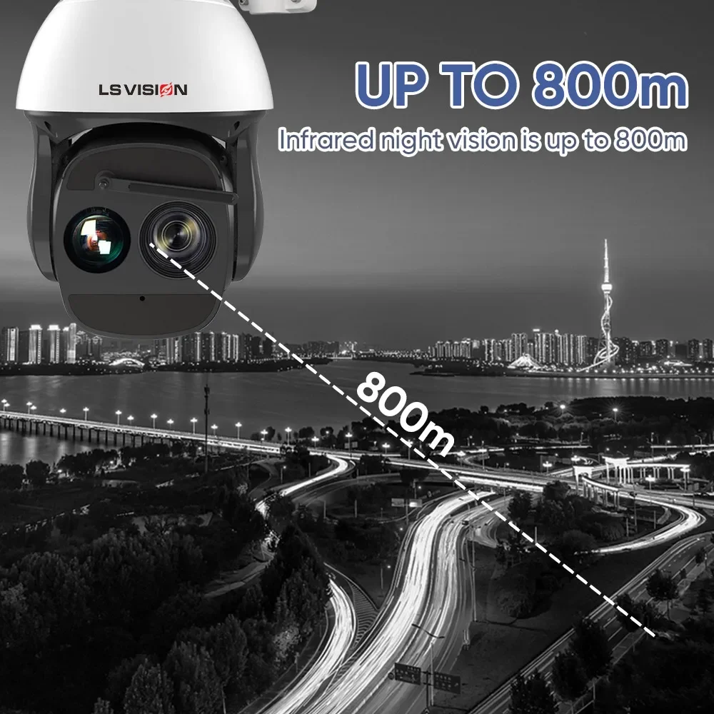 LS VISION 屋外用8MP 37倍光学ズーム高速ドームカメラ PTZ プロジェクトベースAIサーマルカメラ 防犯・監視用