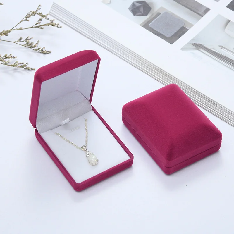 Wholesale High-grade Velvet Necklace Pendant Jewelry Box Earrings Brooch Storage Packaging Box Jewelry Organizer Accessories