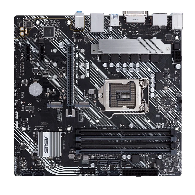 เมนบอร์ด ASUS ไพรม์ B460M-A LGA1200รองรับส่วนหัว Aura SYNC RGB M.2คู่ DDR4 2933MHz