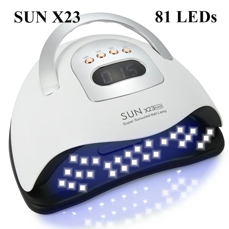

SUN X23MAX 81LEDs УФ-светодиодная лампа для сушки гель-лака для ногтей Профессиональная сушилка для ногтей с таймером 10/30/60/99s Автоматический датчик